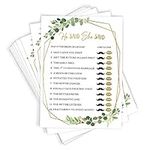 Printed Party Bridal Shower Game, H