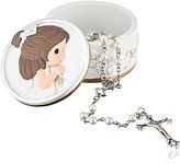 Precious Moments 202428 Faith is The Light That Guides You Girl Resin Rosary Box with Rosary