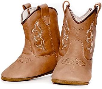 MAMTAKON Real Leather Soft Sole Cowboy Boots for Baby Infant Toddler Boys Girls Newborn Crib Prewalkers Or Special Occasion (6-12 months)