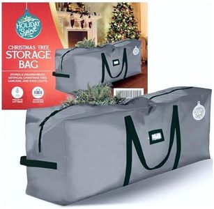 HOLIDAY SPIRIT Christmas Tree Storage Bag - Heavy-Duty Christmas Tree Bag with Durable Reinforced Handles & Zipper, Waterproof Storage Bag Protects from Moisture & Dust (Fits a 7.5FT Tree, Charcoal)