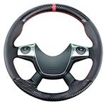 Carkooler DIY Stitching Carbon Fiber Steering Wheel Cover for Ford Focus 2012 2013 2014 2015 2016 2017 / Ford Escape SUV 2013-2016 / Ford C-Max 15 inches Leather Interior Accessories