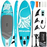 Paddle Board, Inflatable Stand Up Paddle Board, 10‘6×33"×6" Ultra-Light Wide Design Paddle Board with Premium SUP Paddle Board Accessories,Inflatable Paddle Boards for Adults (Turquoise Manta)