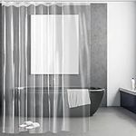 DOROP Thicken 12G EVA Clear Shower Curtain Liners Water Repellent Premium Transparent Waterproof Shower Curtains for Wet Room Modern Designer Hotel Stall SPA Bathtub Shower Liners with Hooks,180x180CM