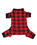 Lazy One Red Plaid Dog Flapjack - Matching pajamas for the whole family, Adult, Kids, Infant, and Dog Sizes (Small - Dog)