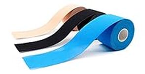 Kinesiology Mixed Set of 3 Units from axion Germany | Different Waterproof Colours | Skin-Friendly Elastic Self-Adhesive Bandage Physio Tape | Ideal for Sports and Everyday Use