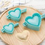 PhantomSky Dumpling Maker Ravioli Maker Mold Set 3 Pcs Heart Form with Different Size Wonton Mould Dough Press Empanada Maker Press Set Dumpling Press Pie Maker Cutter