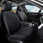 Coverado Car Seat Covers - Universal Front Pair Car Seat Protector Fit for Most VANS Trucks, Nappa Leather Car Seat Accessories, Waterproof Car Seat Cushion Fit for Most Cars