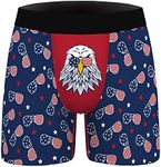 Ainuno Novelty Boxers Mens Funny Boxer Briefs Underwear Gag Gifts for Men No Fly, Blue Flag Glasses, Large