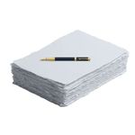 Handmade White Deckle Edge Blank Paper - 4x6 Inch Package of 50 - Mixed Media Loose Leaf Paper for Postcards, Invitations, Crafts and Announcements - Thick 150 GSM