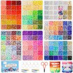 Redtwo 23000 Pcs Clay Beads Bracelet Making Kit, 144 Colors 7 Boxes Friendship Preppy Flat Polymer Heishi Beads Jewelry Kits with Charms, Gifts for Teen Girls Crafts for Girls Ages 6-12