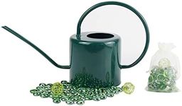 Lechloris 1.3L / 40 oz Indoor Watering Can , Long Spout Metal Watering Can for House Plants Succulents or Outdoor Garden Flower, Black / Green / Gold