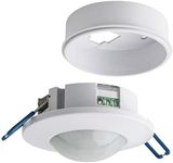 SEBSON PIR Sensor Ceiling Indoor 360°, Surface or Flush mounted, Recessed Infrared Motion Detector, LED light suitable, Range max. 8m /360°, max. 800/400W, IP20