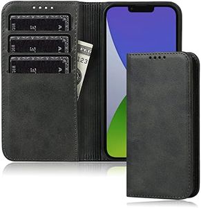 iPhone 14 Wallet Case FROLAN Premium PU Leather with Credit Card Holder Slot Flip Drop Protection Shockproof Cover 6.1 Inch(Black)