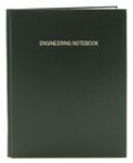 BookFactory Green Engineering Notebook - 96 Pages (.25" Engineering Grid Format) 8 7/8" x 11 1/4" Engineering Lab Notebook Green Cover Section Sewn Hardbound (EPRIL-096-LGS-LGT4)