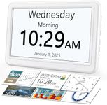 ROCAM Dementia Clocks for Seniors, 7" Digital Clock with 12 Themes 20 Custom Alarms & 18 Ringtones, Auto-Dimmer, Bedside Clock with Days Dates and Time of Day