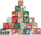 Pyhot 24 Pcs DIY Christmas Advent Calendar Boxes,Candy Boxes for Christmas DIY Decor (24)