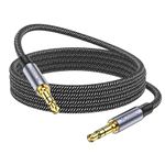 MOSWAG 3.28FT/1Meter 3.5mm Aux Cord to 3.5mm Audio Aux Jack Cable 3 Pole Male to Male Aux Cable Nylon Braided Stereo Jack Cord for Phones,Headphones,Speakers,Tablets,PCs,Music Players and More