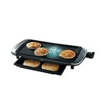 Oster DiamondForce Nonstick Electric Griddle | Breakfast & Pancake Griddle w/Warming Tray | Easy Food Release & Superior Nonstick Performance | 10 x 20 inch