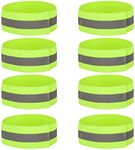 Zngou 8 PCS High Visibility Armbands, Running Safety Gear Reflective Wristbands Bike Ankle Bands Reflector Armband Hi Vis Arm Straps High Vis Security Arm Band Reflective Bands For Walking Cycling