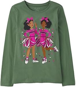 The Children's Place Girls Long Sleeve Graphic T-Shirt, Cheerleaders, XX-Large