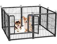 HOMIDEC Dog Pen, 8 Panel Puppy Pen with Door, High 60cm Indoor/Outdoor Dog Playpen, Portable Detachable Pet Run Enclosures for Puppies, Cats, Rabbits and Other Animals (Black)