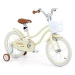 OLAKIDS Kids Bike, 12 14 16 18 Inch Toddlers Bike with Removable Training Wheels Basket, Safety Bell, Adjustable Seat Handlebar, Children's Bicycle for Girls Boys 3-8 (18 inch, Yellow)