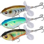 TRUSCEND Top Water Fishing Lures with BKK Hooks, Whopper Fishing Lures for Freshwater or Saltwater, Floating Lure for Bass Catfish Pike, Fishing Wobble Surface Bass Bait Teasers Fishing Gifts for Men