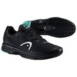 HEAD Revolt Pro 4.0 Tennis Shoes, (Black/Teal) Size UK-8