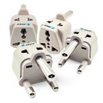 OREI India to South Africa, Botswana, Namibia & More (Type M) Travel Adapter Plug - 2 in 1 - CE Certified - RoHS Compliant - 4 Pack - White Color (DB-10L-4PK)