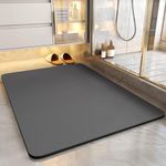 Paghadi Rectangular Shape Bath Floor Mat -Rubber Non Slip Quick Dry Super Absorbent Thin Bathroom Rugs Fit Under Door-Washable Rug Bathtub,Shower Room,Sink (60X40 Cm)