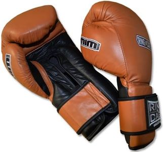 Ring to Cage 20oz, 22oz, 24oz Deluxe MiM-Foam Sparring Gloves - Safety Strap Boxing Training Gloves, for Boxing, MMA, Muay Thai, Kickboxing (18oz, Tan/Black)