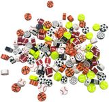 100 Pcs Sport Ball Polymer Clay Beads Mixed Heishi Spacer Beads Supplies for DIY Bracelet Earring Necklace Jewelry Making