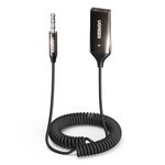 UGREEN Aux to Bluetooth 6.0 Adapter, Receiver for Car USB 2.0 to 3.5mm Jack Kit with Built-in Microphone Aux Input for Hands-Free Calls Compatible with Speaker and Home Audio