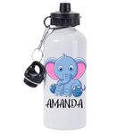 Pickhut Personalised Elephant Water Bottle 500ml Back to School Gift for Kids