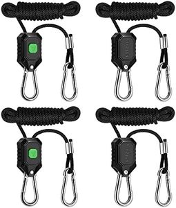 VIVOSUN 4 Pack 1/8 Inch Adjustable Rope Hanger for Grow Light, Heavy Duty Hanger with Reinforced Metal Gears, Ratchet Hooks for Pipe Fan, Filter and Other Grow Room Products