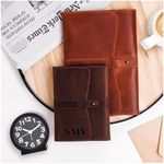 100% Genuine Leather Journal Engraved Name or Initials – Crafted in USA – Personalized Gift for Business, College, Travel, Work – Refillable Lined Pages Notebook for Writing – Journal for Men & Women