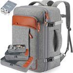 Carry on Backpack, Extra Large 40L Flight Approved Travel Backpack for Men & Women,Expandable Large Suitcase Backpacks With 4 Packing Cubes,Water Resistant Luggage Daypack Business Weekender Bag,Grey