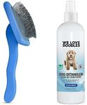 We Love Doodles Large Dog Slicker Brush & Ocean Breeze Detangler Spray Bundle - Goldendoodle Brush & Goldendoodle Spray Kit - Made in USA