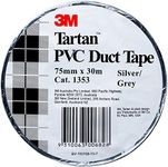 3M Tartan PVC Duct Tape Silver Grey 75mm x 30m