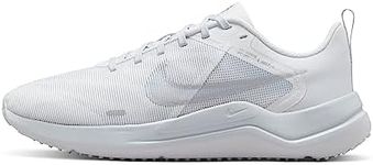 Nike Women's Downshifter 12 Sneaker, White Metallic Silver Pure Platinum, 6.5 US