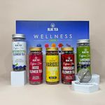 BLUE TEA - Wellness Loose Leaf Tea Gift Box (5 Loose Teas - 5.46 Oz + 1 Infuser) | PREMIUM TEA GIFT | Flower Based - Herbal Tea - Caffeine Free - Non-Bitter - Vegan | Variety Pack