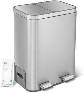 Home Zone Living 13 Gallon Kitchen Trash Can with Dual Compartments