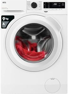 AEG 5000 Series Freestanding Washing Machine LFX50942B, Front Loading Full Size, 9kg, 1400 rpm, AntiAllergy Program, Quick Wash, TimeSave to Adjust Washing Cycles, Class A, White