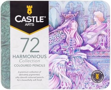 Castle Art Supplies 72 Harmonious Colored Pencils Set | New, Unique Colors for Artists and Discerning Colorists | Quality Soft Core Leads | Protected in Presentation Tin
