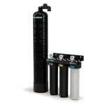 PRO+AQUA Elite Whole House Water Filter 3 Stage Well Water Filtration System w/Gauges, PR Button, 1” Ports, Filter Set (15 GPM Salt-Free Bundle)