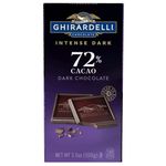 Ghirardelli 72% Intense Dark Chocolate Bar - 100g - USA Import