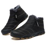 Snow Boots Mens Winter Boots Fur Lined Warm Ankle Boots Zipper Closure Slip on Outdoor Boot Comfortable Walking Shoes