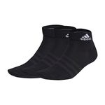 adidas Unisex Thin and Light 3 Pairs Ankle Socks, Black/White, L