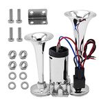 600DB Super Loud Car Electric Horn 12V Dual Trumpets Air Horn Kit with Compressor Unit for Truck Boat Train Speaker