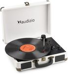 Audizio RP116 Turntable Briefcase Record Player | USB & Bluetooth Retro Record Players for Vinyl with Speakers | 3 Speeds | Convert Retro Vinyl to mp3 via USB | RCA Output/AUX 3.5mm (Crème)